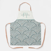 Boho Abstrakte Muster Print Monogram Family Name Schürze (Vorderseite)