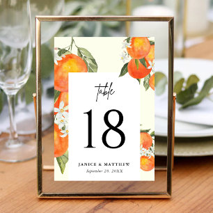 Boho Abstrakte Orange Garten Hochzeit Sitzordnung Tischnummer