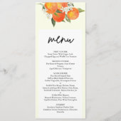 Boho Abstrakte Orange Gartenhochzeit Menükarte (Vorderseite)