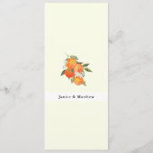 Boho Abstrakte Orange Gartenhochzeit Menükarte (Rückseite)