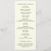 Boho Abstrakte Orange Gartenhochzeit Programm (Rückseite)