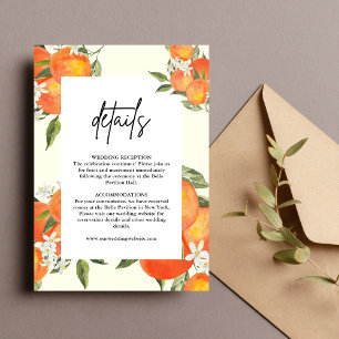 Boho Abstrakte Orange Hochzeitsdetails Begleitkarte