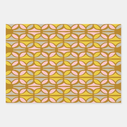 Boho Abstrakte Pastellformen Muster rosa gelb Geschenkpapier Set (Vorderseite 2)