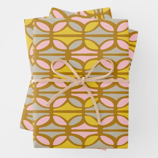 Boho Abstrakte Pastellformen Muster rosa gelb Geschenkpapier Set (Beispiel)