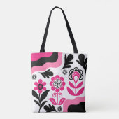 Boho-Abstrakte Pinke Blumen-Wandkunst Tasche (Rückseite)
