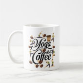 Boho Abstrakte Typografie Yoga Pose und Kaffeetasse (Links)