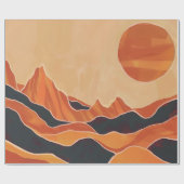 Boho Abstrakte Wüstenlandschaft mit Sonne Minimali Geschenkpapier (Flach)