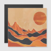 Boho Abstrakte Wüstenlandschaft mit Sonne Minimali Magnetkarte (Vorne/Hinten)