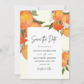 Boho Abstrakter Skizzenhafter Oranger Garten Hochz Save The Date (Vorderseite)