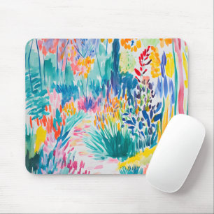 Boho-Abstrakter Wildblumengarten Mousepad