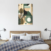 Boho abstraktes Design - Stretchierte Canvas Print Leinwanddruck (Insitu (Schlafzimmer))