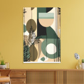 Boho abstraktes Design - Stretchierte Canvas Print Leinwanddruck (Insitu (Wohnzimmer))