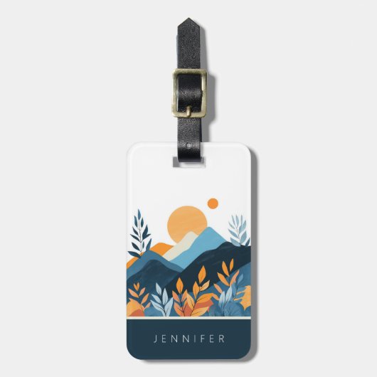 Boho abstraktes Landschaft-Reisegepäckanhänger Gepäckanhänger (Vorderseite vertikal)