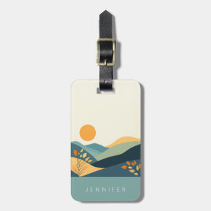 Boho abstraktes Landschaft-Reisegepäckanhänger Gepäckanhänger