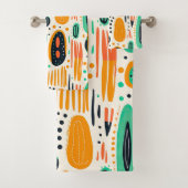 BOHO Abstraktes Muster Gelb und Grün Badhandtuch Set (Insitu)