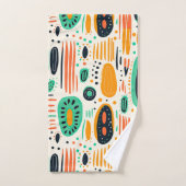 BOHO Abstraktes Muster Gelb und Grün Badhandtuch Set (Handtuch)