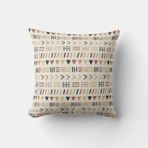 Boho abstraktes Strich-Punkt-Stammes-Symbolmuster Kissen