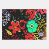 Boho-Acrylgemälde Blumendesign Geschenkpapier Set (Vorderseite 3)