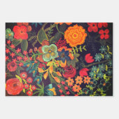 Boho-Acrylgemälde Blumendesign Geschenkpapier Set (Vorderseite)