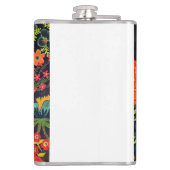 Boho-Acrylgemälde Florales Design Flachmann (Rückseite)