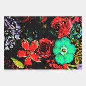 Boho-Acrylgemälde Florales Design Geschenkpapier Set (Vorderseite 3)