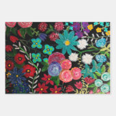 Boho-Acrylgemälde Florales Design Geschenkpapier Set (Vorderseite 2)