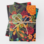 Boho-Acrylgemälde Florales Design Geschenkpapier Set (Beispiel)