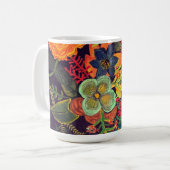 Boho-Acrylgemälde Florales Design Kaffeetasse (Vorderseite Links)