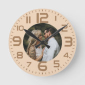 Boho Add Ihr Foto Runde Wanduhr (Vorderseite)