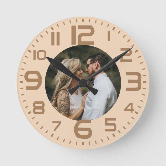 Boho Add Ihr Foto Runde Wanduhr (Vorderseite)