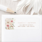 Boho Address Label Blush Pink Pampas Grass Chic (Insitu)