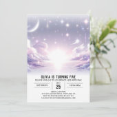 Boho Adorable Celestial Digital Geburtstag Einladung (Stehend Vorderseite)
