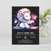 Boho Adorable Lion Birthday Einladung (Stehend Vorderseite)