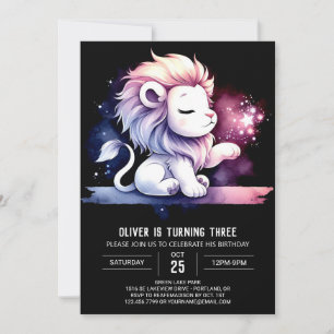 Boho Adorable Lion Birthday Einladung