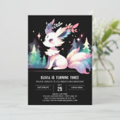 Boho Adorable Wolf Birthday Einladung (Stehend Vorderseite)