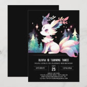 Boho Adorable Wolf Birthday Einladung (Vorne/Hinten)