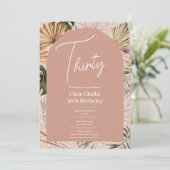 Boho Adult Birthday Einladung (Stehend Vorderseite)