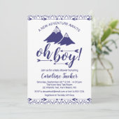 Boho Adventure erwartet Baby Boy Shower Einladung (Stehend Vorderseite)