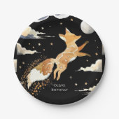 Boho Adventure Fox Birthday Pappteller (Vorderseite)