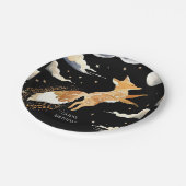 Boho Adventure Fox Birthday Pappteller (Schrägansicht)