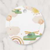 Boho Adventure Helicopter Airplane Baby Shower Geschenkanhänger (Rückseite)