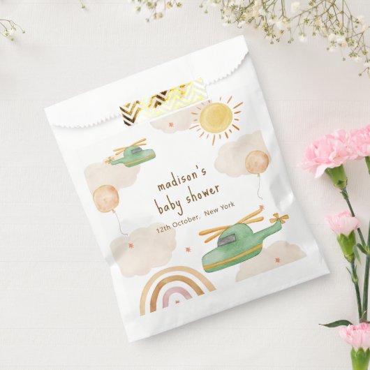 Boho Adventure Helicopter Airplane Baby Shower Geschenktütchen (Versiegelt)