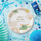 Boho Adventure Helicopter Airplane Baby Shower Pappteller (Party)