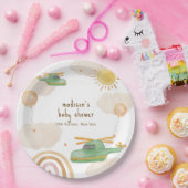 Boho Adventure Helicopter Airplane Baby Shower Pappteller (Party)