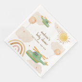 Boho Adventure Helicopter Airplane Baby Shower Serviette (Ecke)