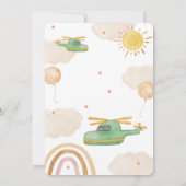Boho Adventure Helicopter Airplane Babydusche Einladung (Rückseite)