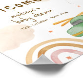 Boho Adventure Helicopter Baby Shower Welcome  Poster (Ecke)