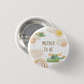 Boho Adventure Helicopter Mother To Be Baby Shower Button (Vorne & Hinten)
