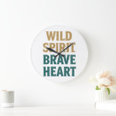 Boho Adventure Wild Spirit Brave Heart Große Wanduhr (Zuhause)