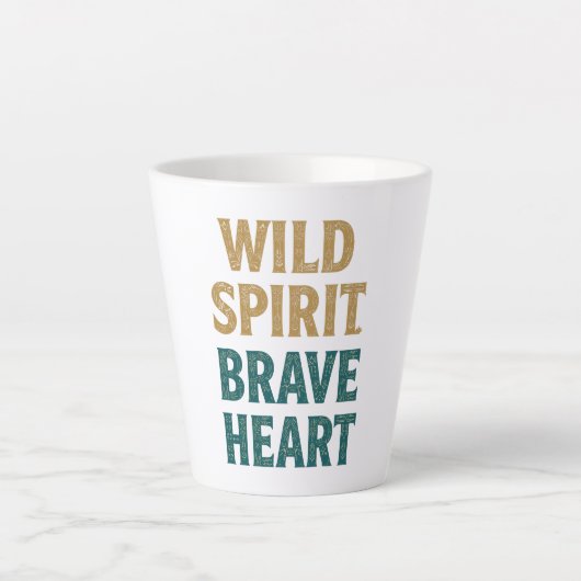Boho Adventure Wild Spirit Brave Heart Milchtasse (Vorderseite)